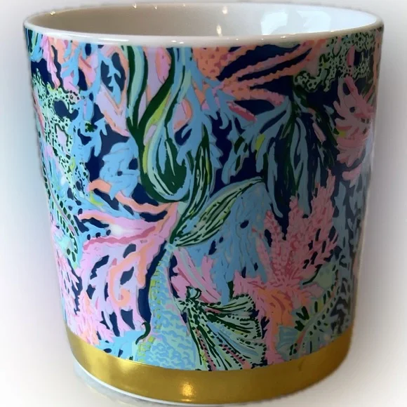 Lilly Pulitzer “Bringing Mermaid Back” Pink & Blue with Gold Trim Mug - Picture 5 of 7